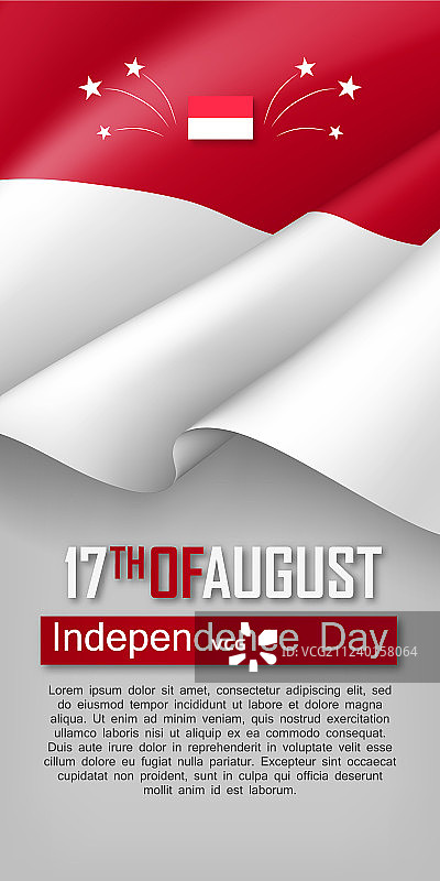 印度尼西亚独立日竖版宣传单图片素材