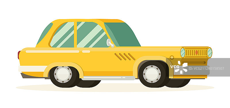 扁平风格的旧汽车图片素材
