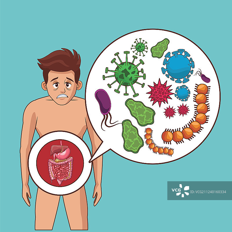 卡通胃痛图片素材