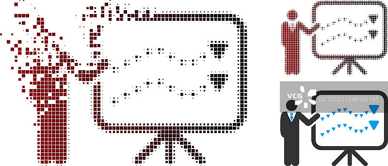 像素碎片化趋势演示图标图片素材