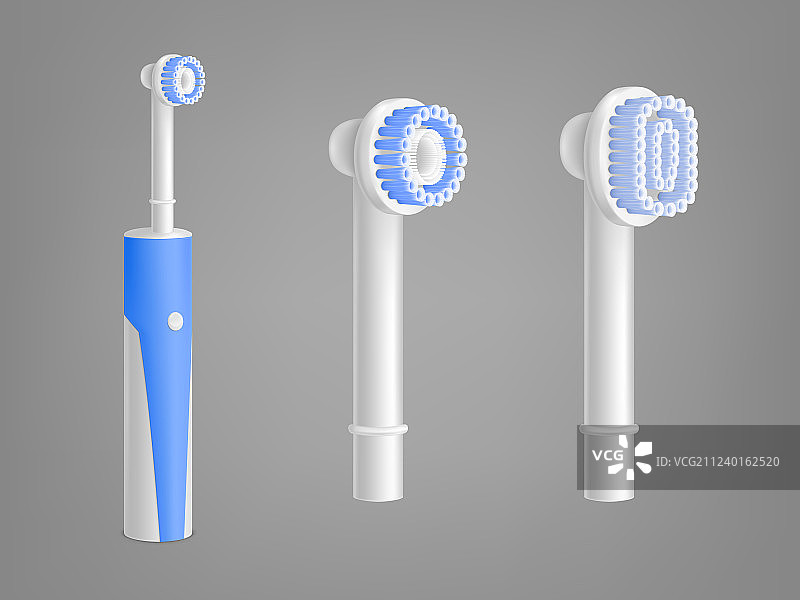 电动牙刷替换头模型图片素材