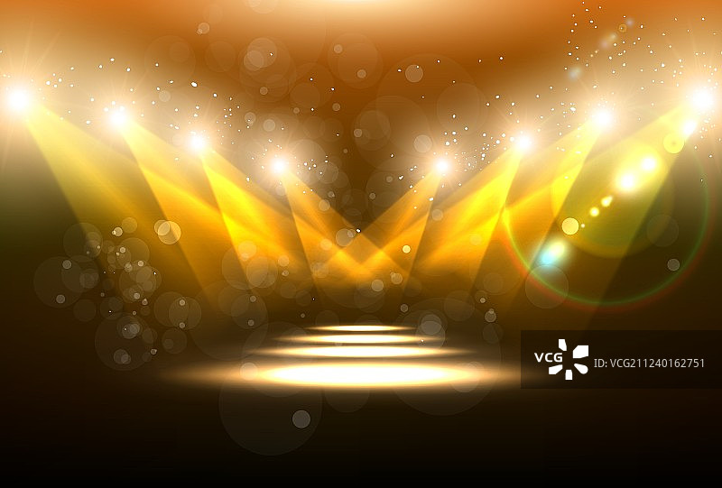 橙色聚光灯背景图片素材