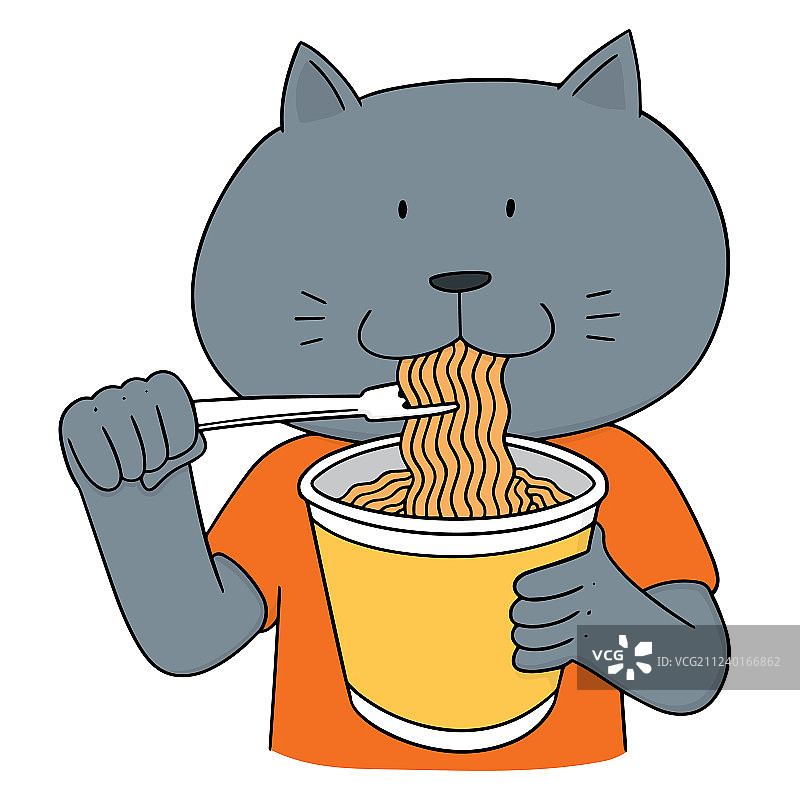 小猫吃面条素材图片素材