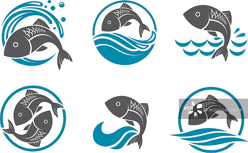 鱼类图标合集图片素材