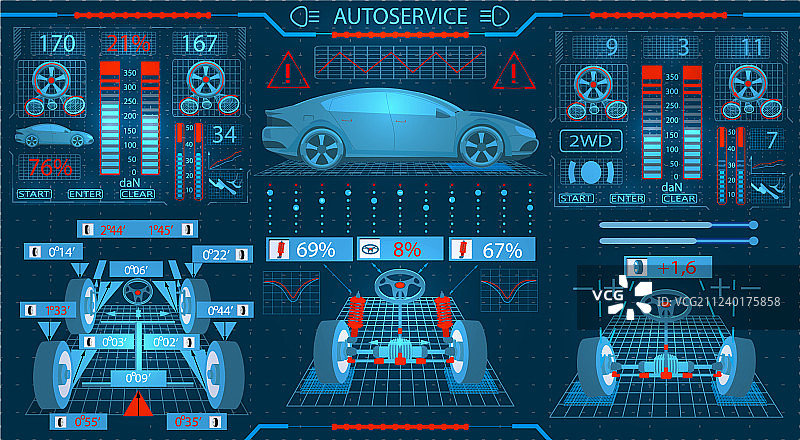 汽车维修图形界面诊断图片素材