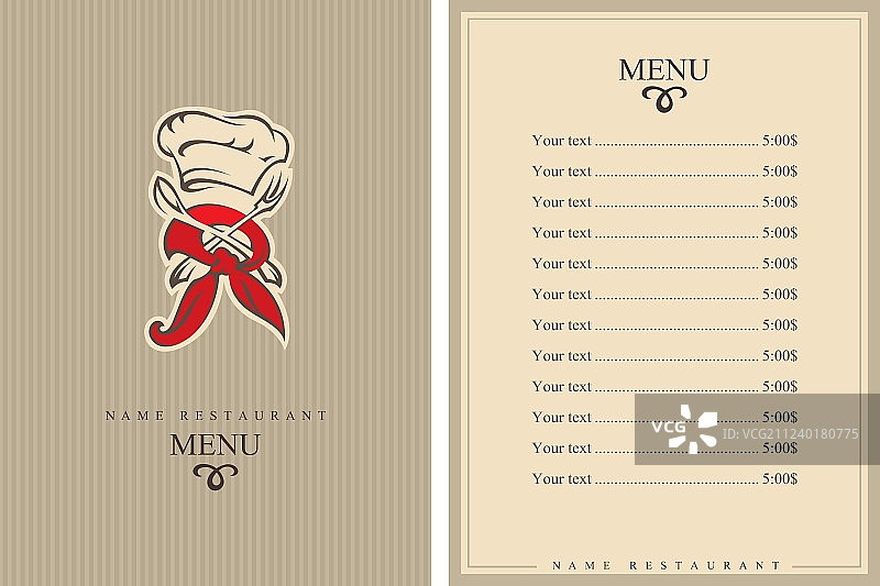 厨师帽、叉子和勺子图片素材