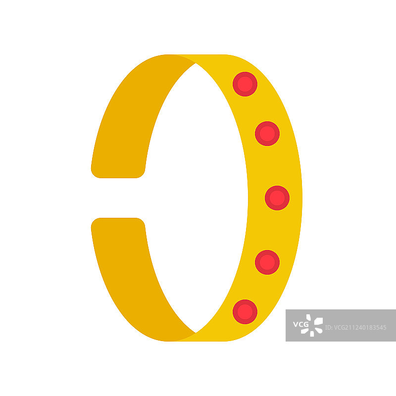 带有红宝石珠宝相关图标的金色袖口手镯图片素材