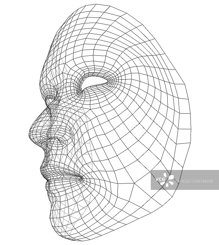 线框抽象人脸图片素材
