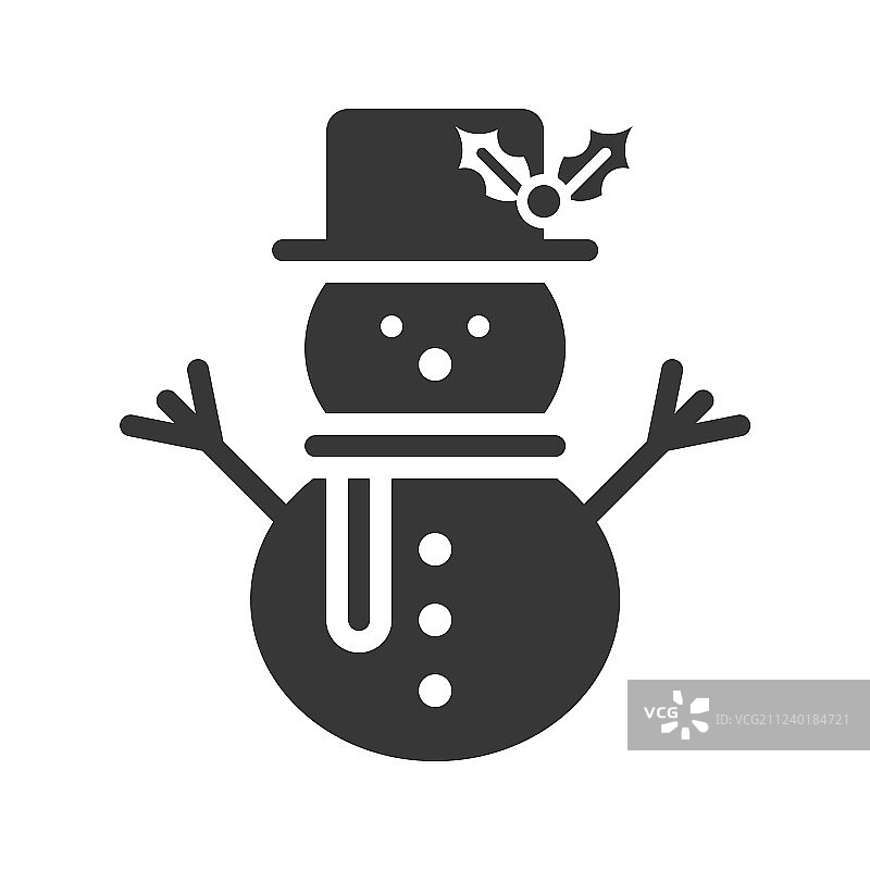 圣诞和冬季主题的雪人图标图片素材