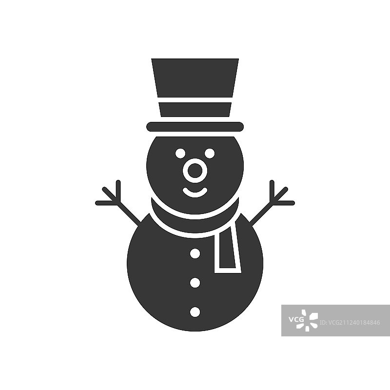 圣诞和冬季主题的雪人图标图片素材