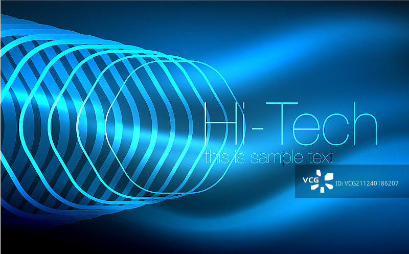 轮廓六边形发光的几何形状图片素材