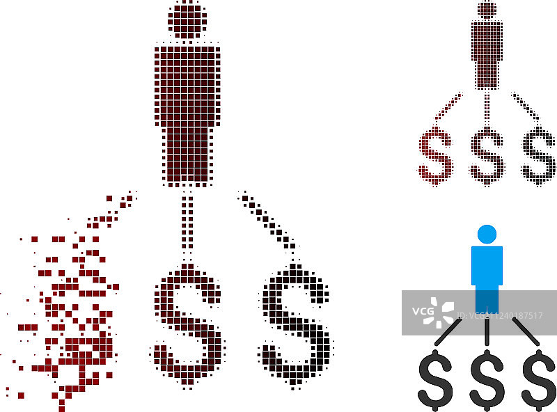 像素半色调个人开销图标图片素材