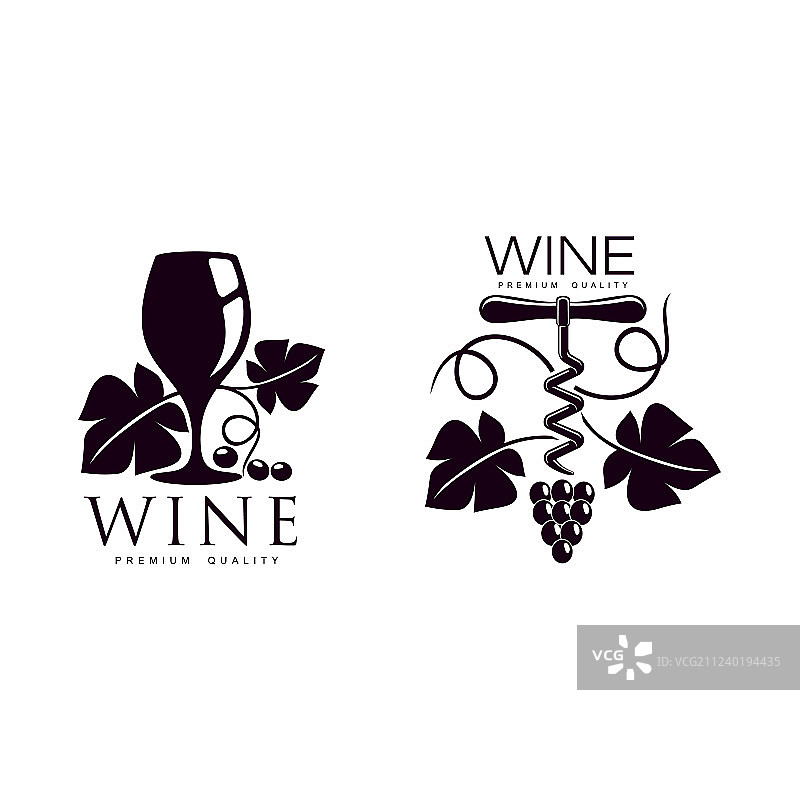 葡萄藤装饰的开瓶器图标图片素材