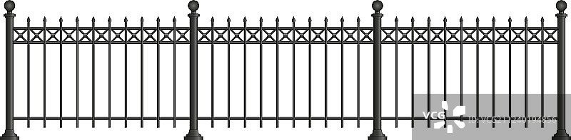 黑色锻造格栅围栏图片素材