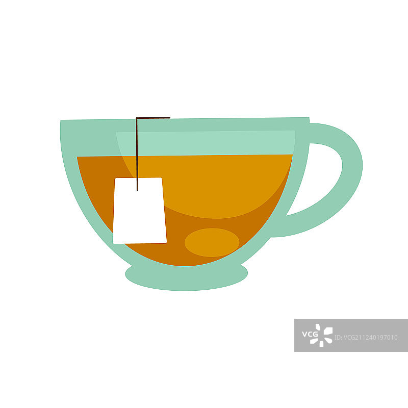 白色背景下的传统玻璃杯茶图片素材