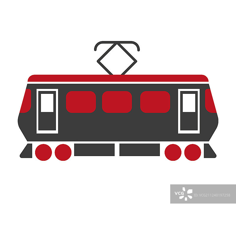 白色背景上的电力火车车厢图片素材