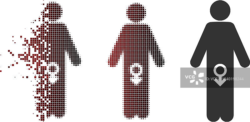 闪烁像素半色调男性阳痿图标图片素材