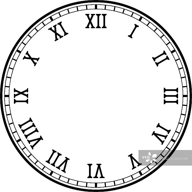 带罗马数字的时钟表面图片素材
