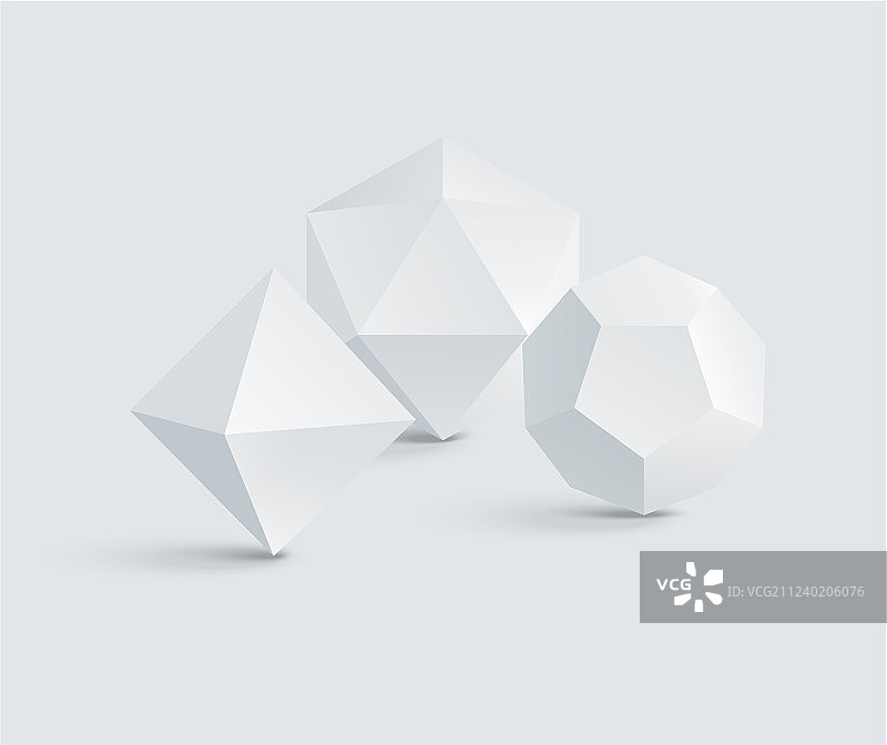 八面体和二十面体十二面体棱镜图片素材