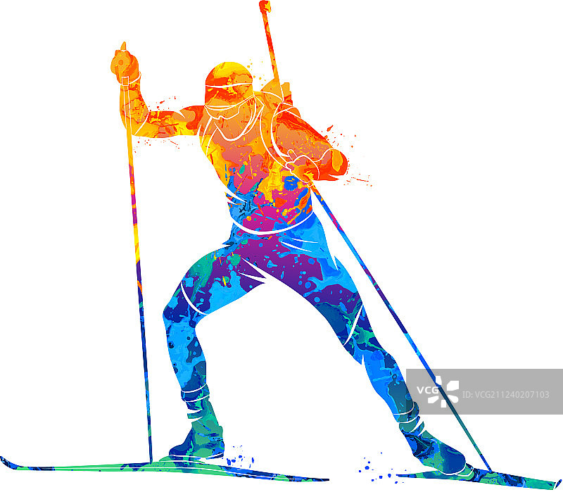 冬季两项抽象运动图片素材