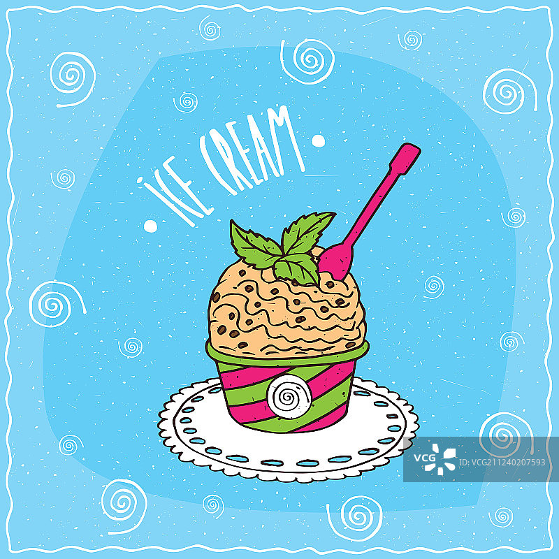 杯子里的香草冰淇淋图片素材
