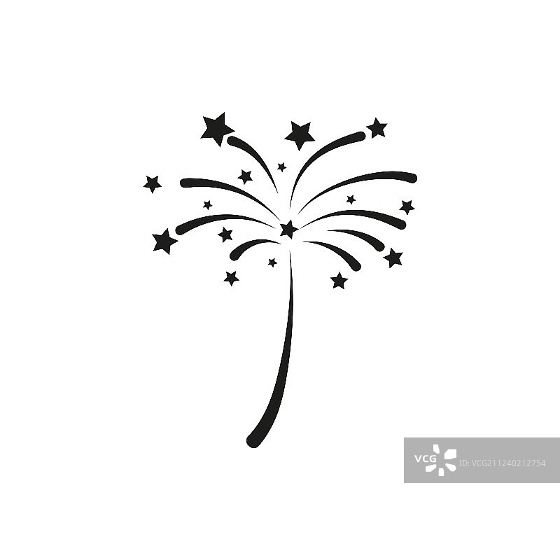 白色背景上的简约黑色烟花图标图片素材