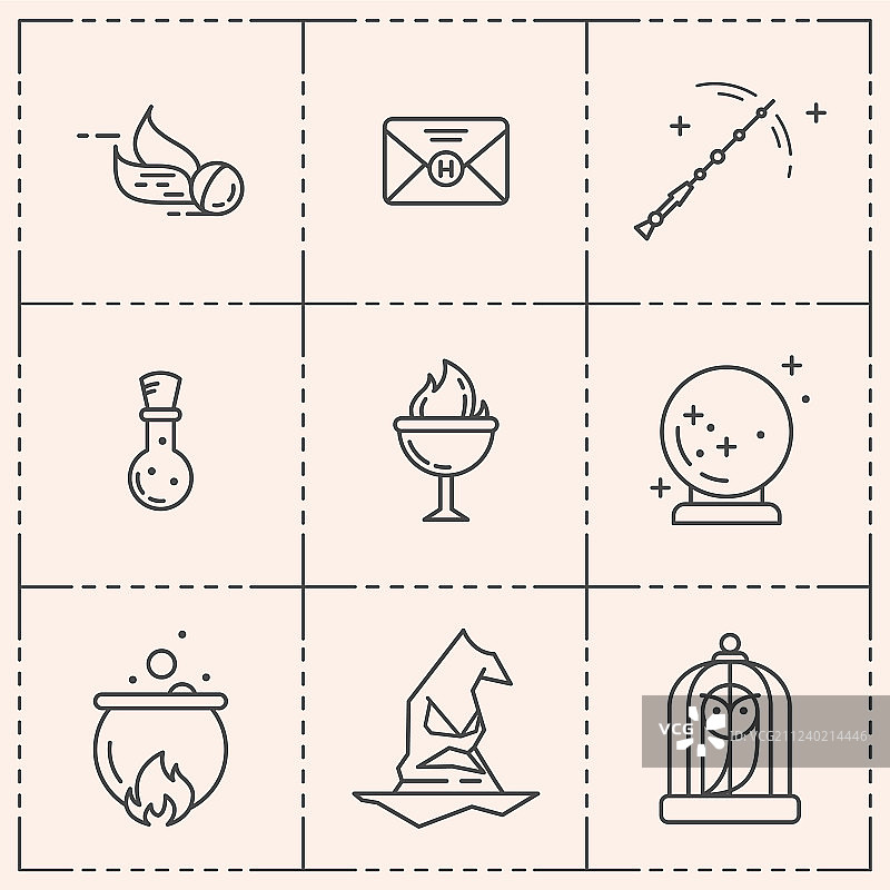 巫师装备魔法图标集图片素材