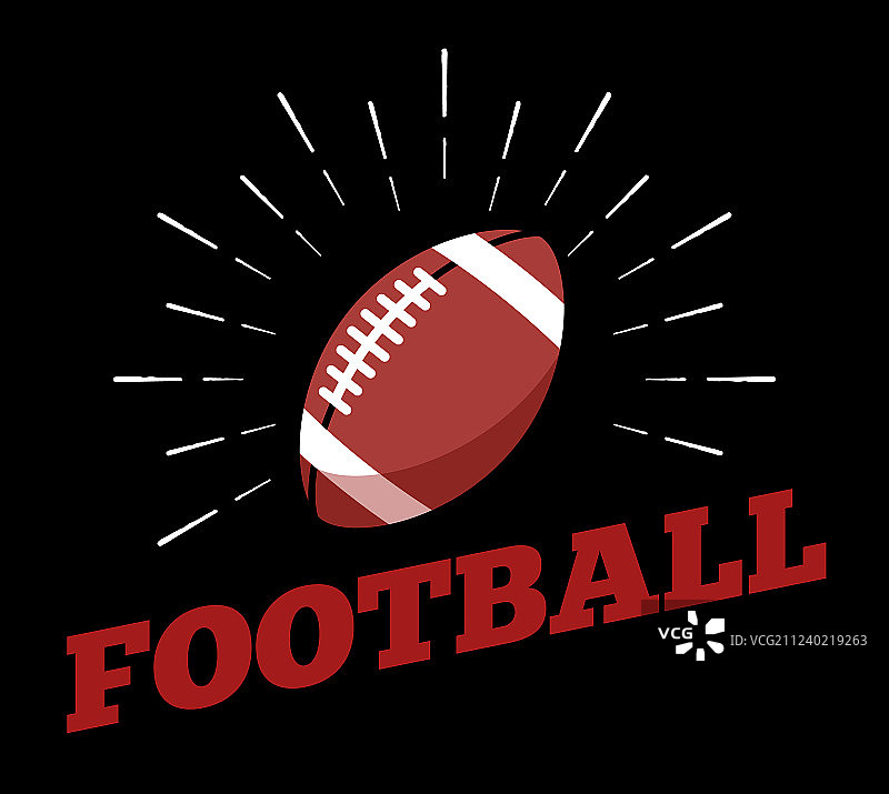 美式橄榄球运动球logo图标太阳光芒图片素材