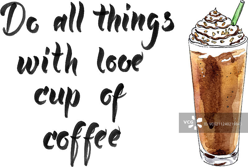 用爱做所有事咖啡杯图片素材