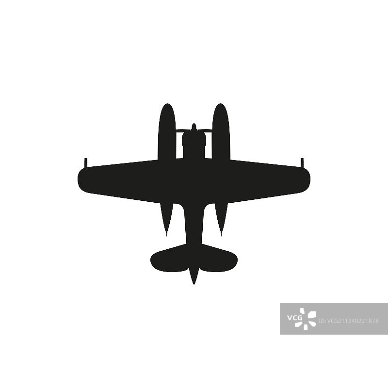 白色背景上的简易黑色水上飞机图标图片素材