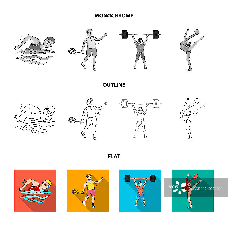 游泳、羽毛球、举重、艺术图片素材