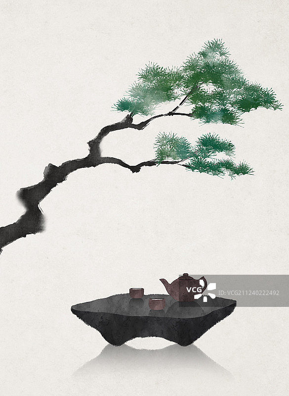 松下饮茶台历一月图片素材