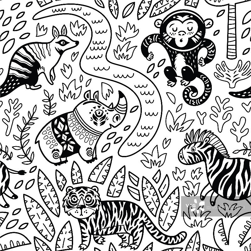 装饰性热带无缝图案图片素材