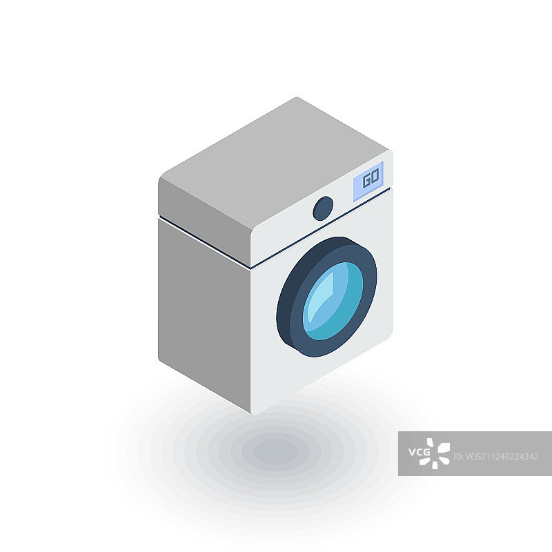 洗衣机等距扁平图标3D图片素材