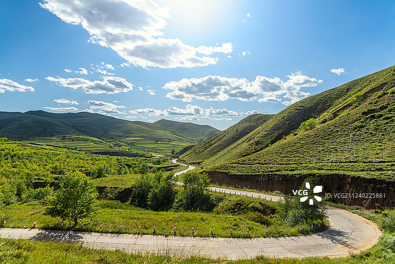 苏木山草原梯田图片素材