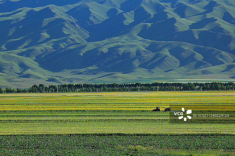 现代农场的机械化作业图片素材