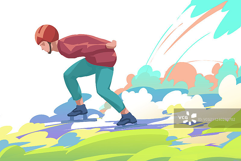 滑冰插画图片素材