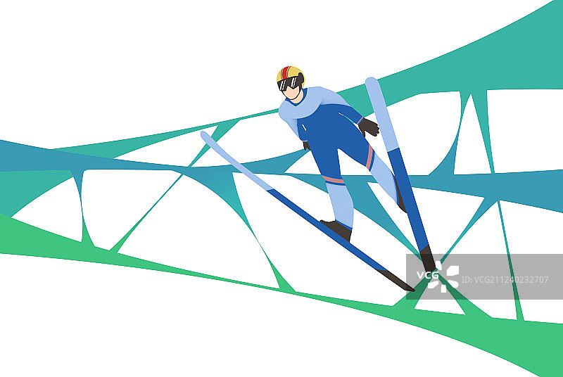 滑雪插画图片素材