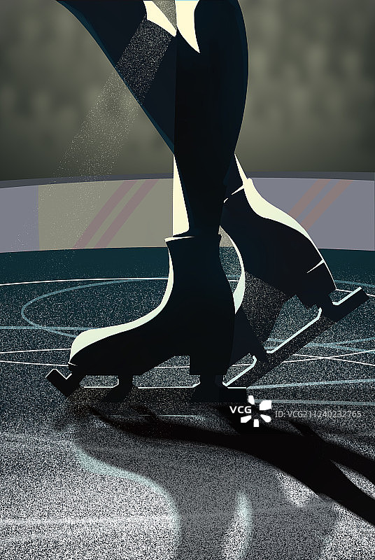 滑冰插画图片素材