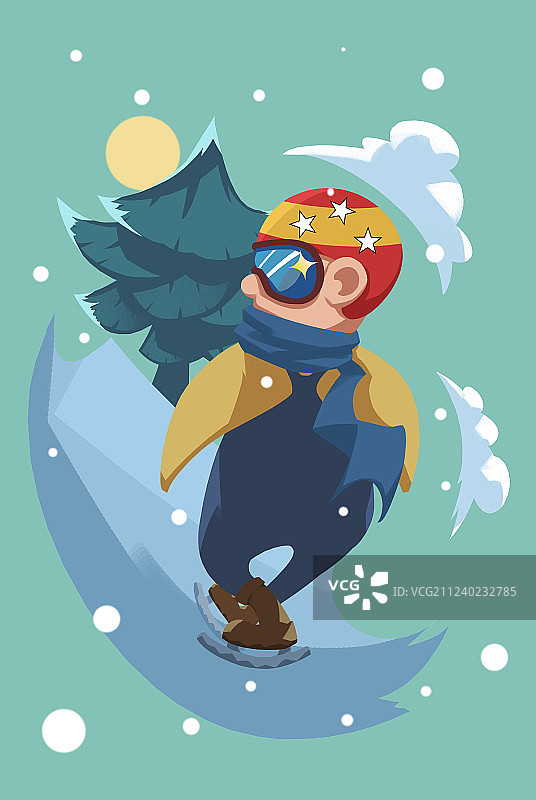 滑冰插画图片素材