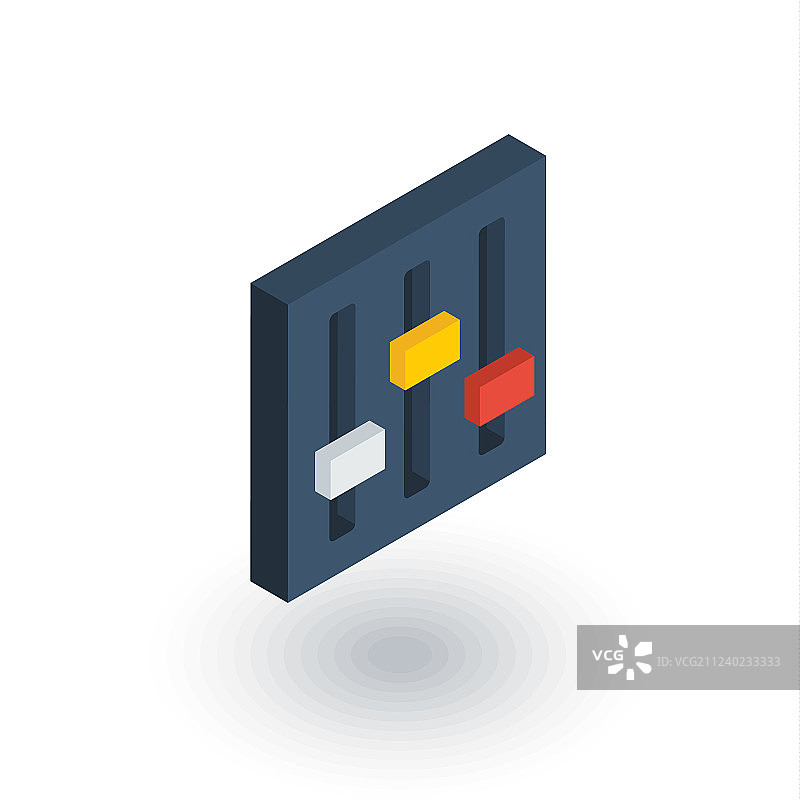 搅拌机设置2.5D扁平图标图片素材