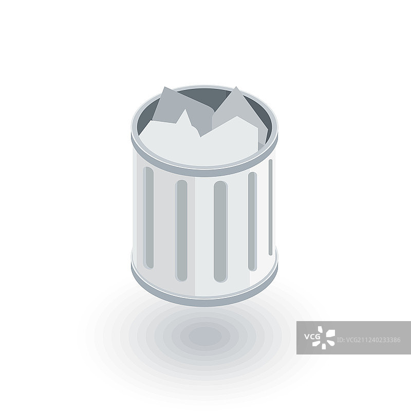 3D完整垃圾等距扁平图标图片素材