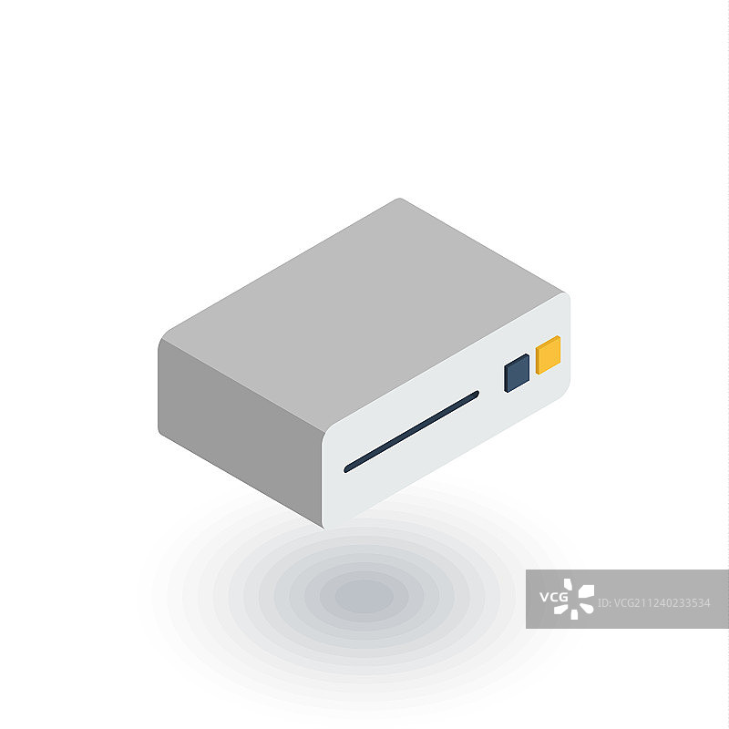 CD播放器控制台DVD光驱2.5D扁平设计图片素材