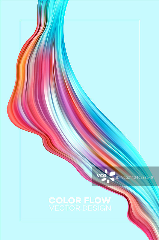 现代彩色流动海报波浪液体形状中图片素材