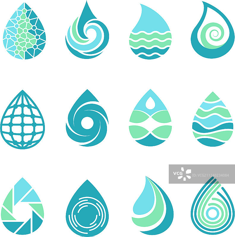 水滴Logo彩色水花自然飞溅图片素材