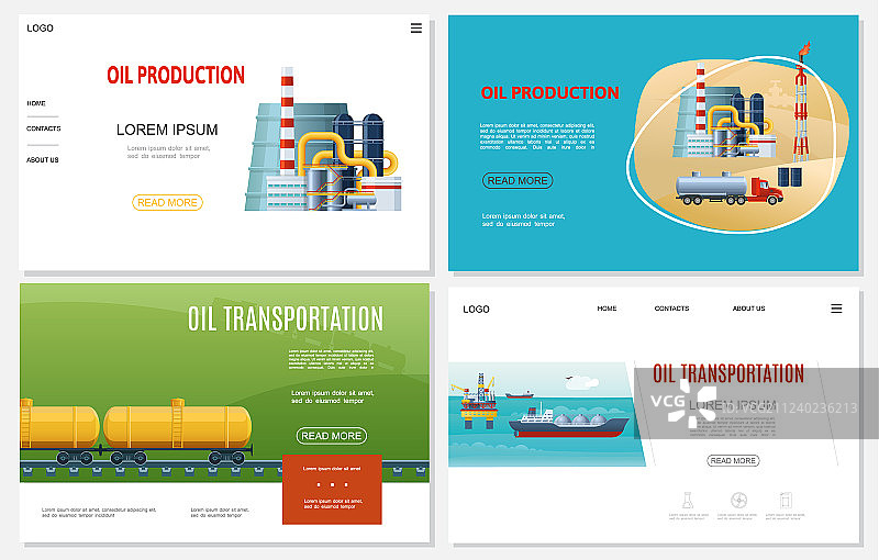 扁平风格石油工业网站集合图片素材