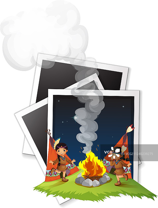 相框与美洲原住民图片素材