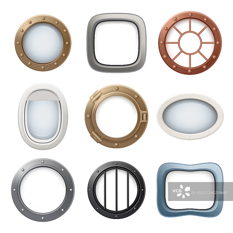 飞机舷窗圆形玻璃舷窗图片素材