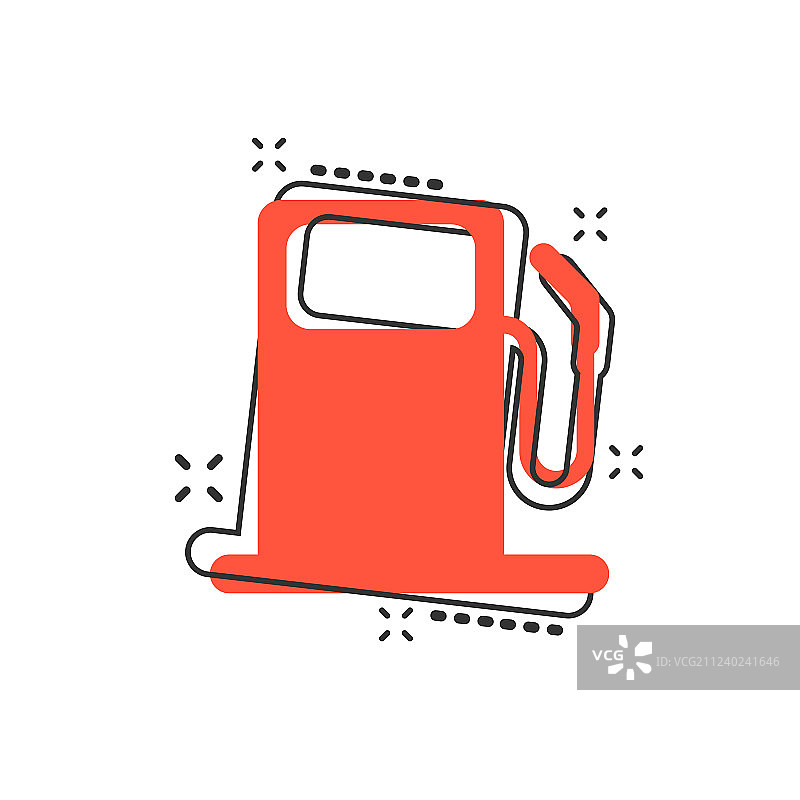 卡通漫画风格加油站图标图片素材