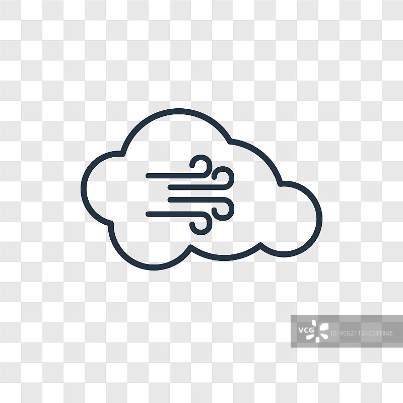 透明背景上的风力概念线性图标图片素材